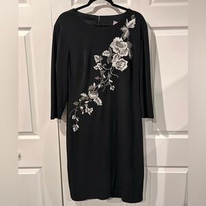 JS Collections Women’s Embroidered Jersey Cocktail Sheath Dress